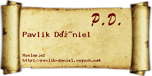 Pavlik Dániel névjegykártya